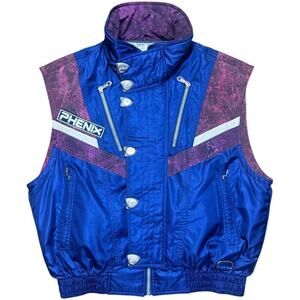 Vintage Phenix Sports Winter Cobalt Blue Multi Ski Vest Men's Size M